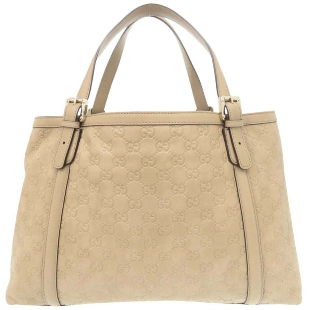 GUCCI Authentic Cream Leather Tote Bag - Picture 2 of 10
